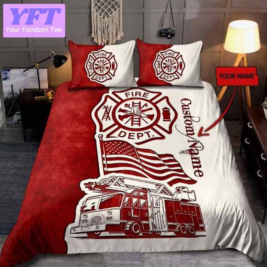 Customize Name Strong Firefighter 3d Bedding Set