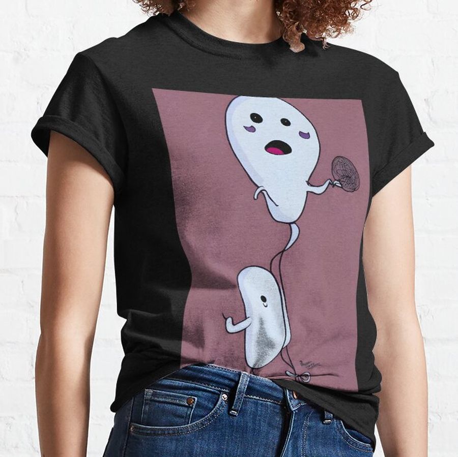 cute ghost holding a balloon baby anime #12 Classic T-Shirt