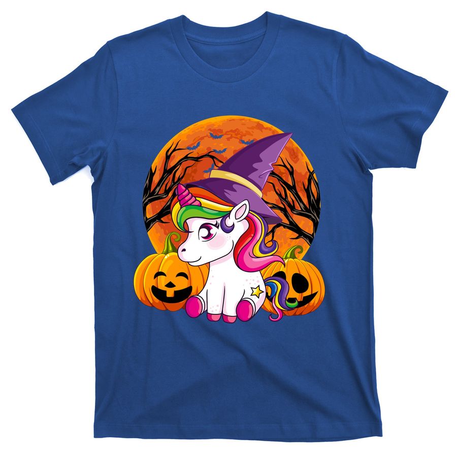 Cute Halloween Tee Girls Witchy Unicorn Halloween Gift T-Shirts - 7631