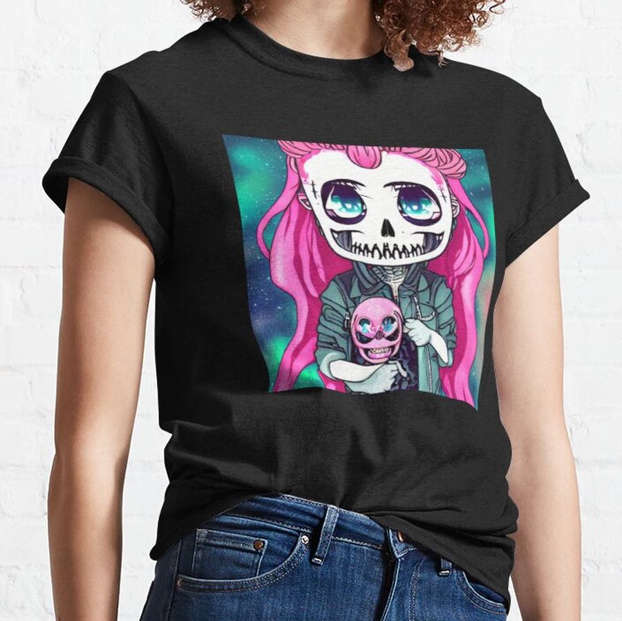 Cyberpunk girl Chibi - Punk fashion - digital art drawing Classic T-Shirt