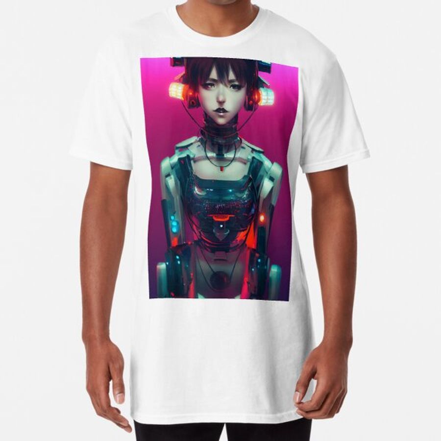 Cyborg Futuristic girl Long T-Shirt