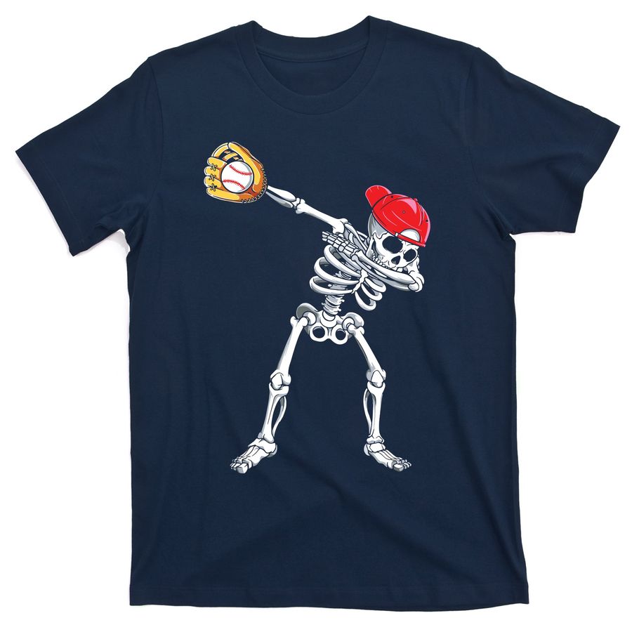 Dabbing Skeleton Baseball Halloween Player Catcher Pitcher T-Shirts