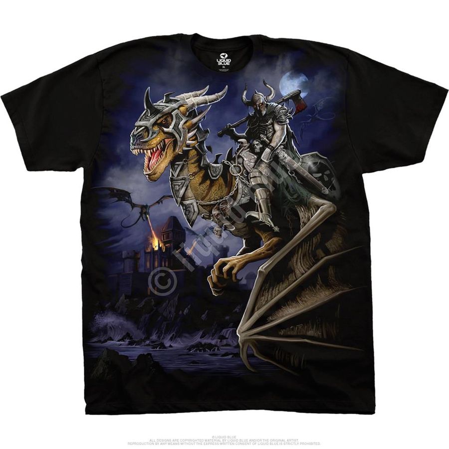 Dark Fantasy Dragon Master Black T-Shirt - Special Order