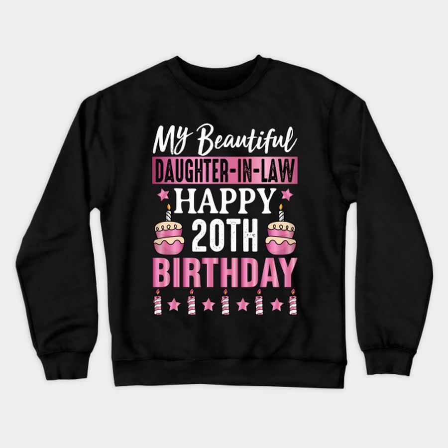 Daughter In Law Happy 20Th Birthday T Shirt, Hoodie, Sweatshirt, Long Sleeve