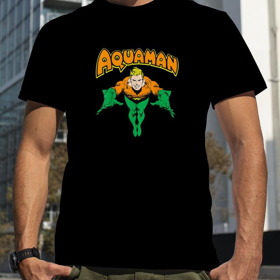 DC Comics Aquaman Vintage Portrait Logo T Shirt