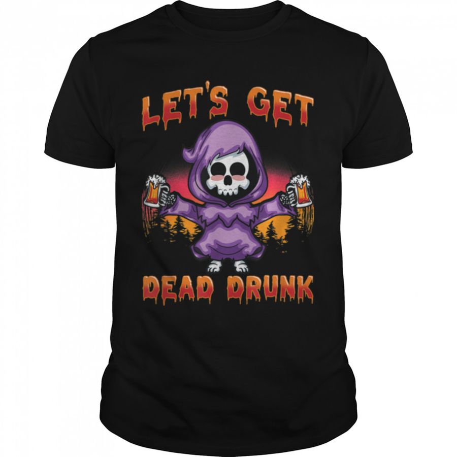Dead Drunk Halloween Skeleton Costume Happy Halloween T-Shirt B09JSY915T