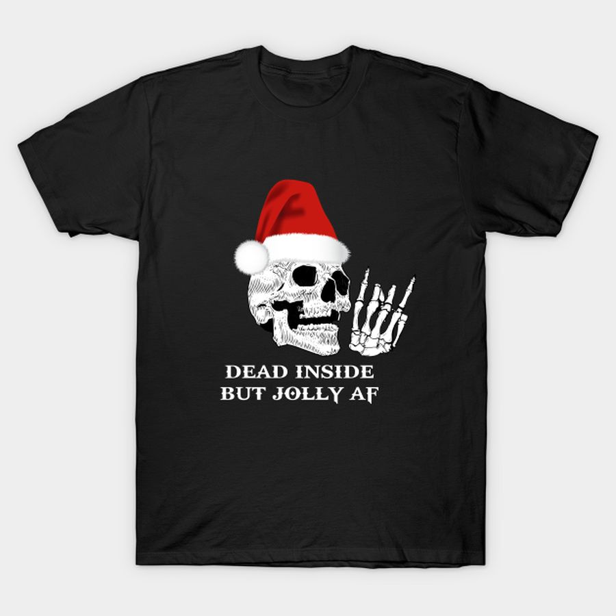 Dead Inside But Christmas Skull Santa Hat T-shirt, Hoodie, SweatShirt, Long Sleeve