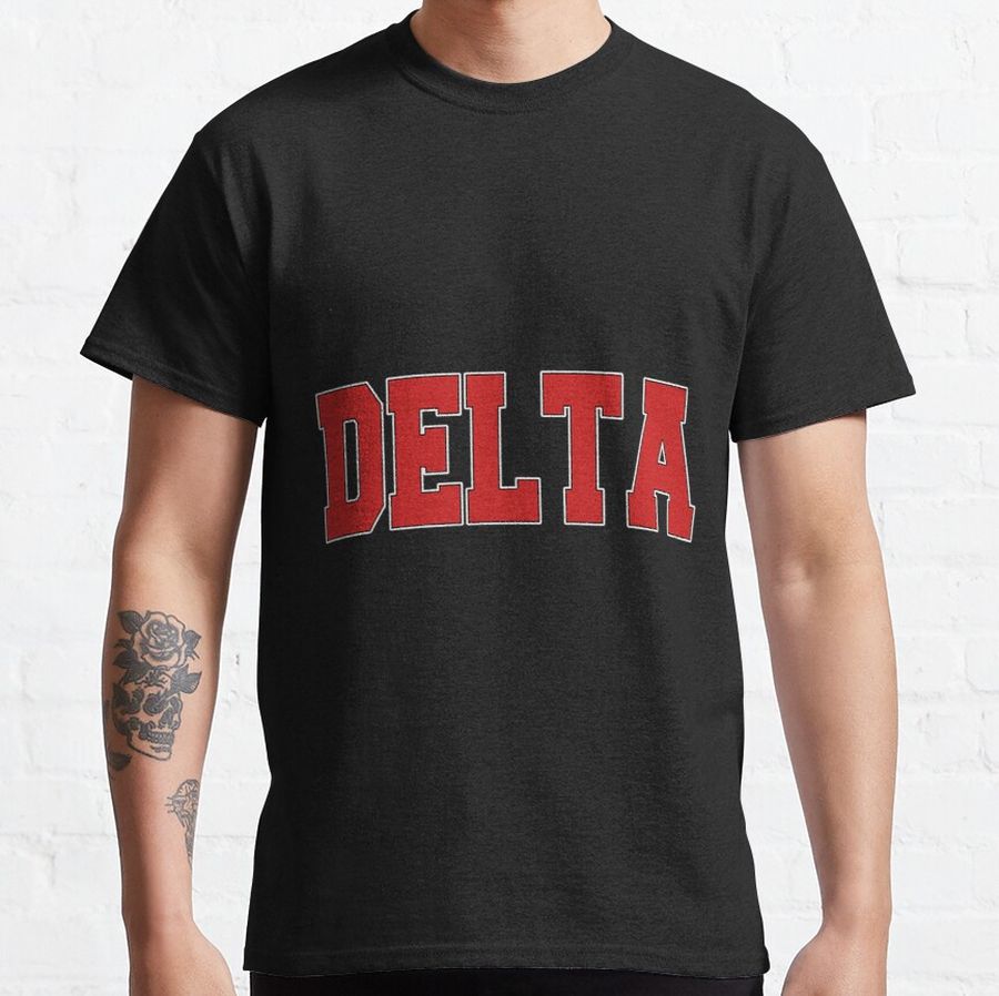 DELTA CANADA Varsity Style Vintage Retro Canadian Sports Classic T-Shirt