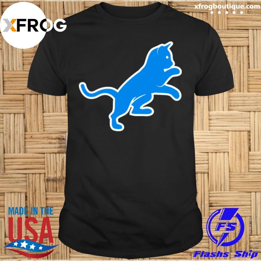 Detroit Cat Mashup Detroit Lions Logo Shirt