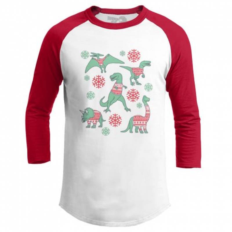 Dinos In Christmas Sweaters (Ladies)