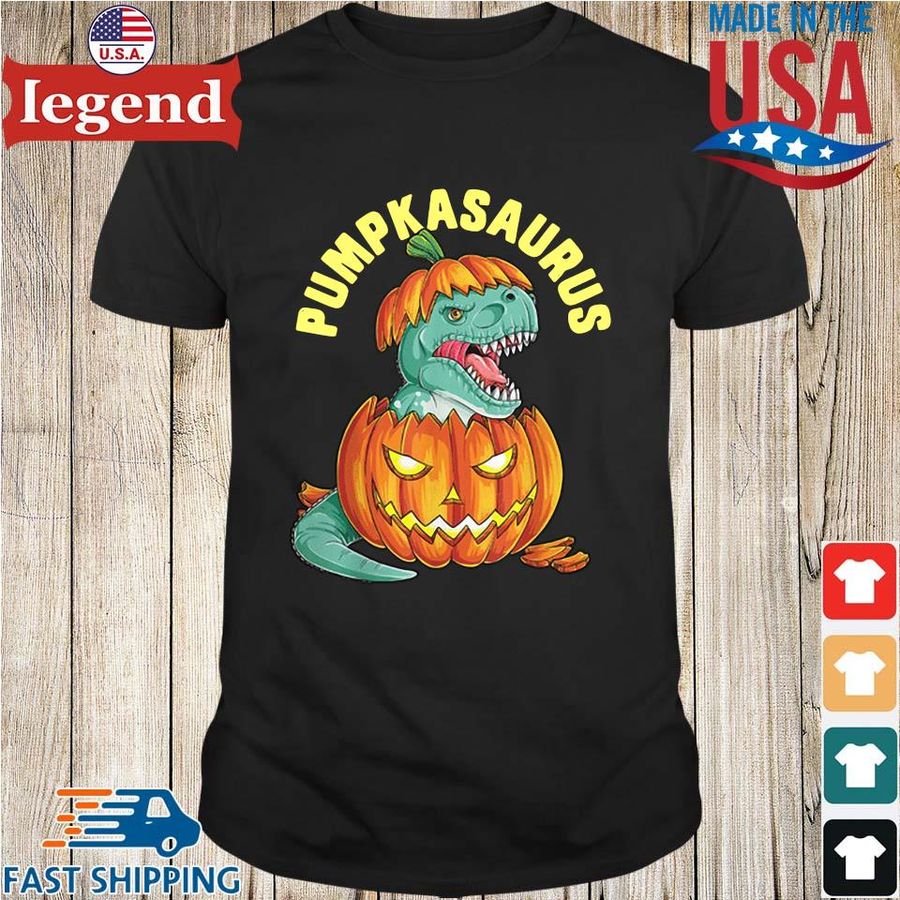 Dinosaur In Pumpkin Pumpkasaur Halloween Shirt