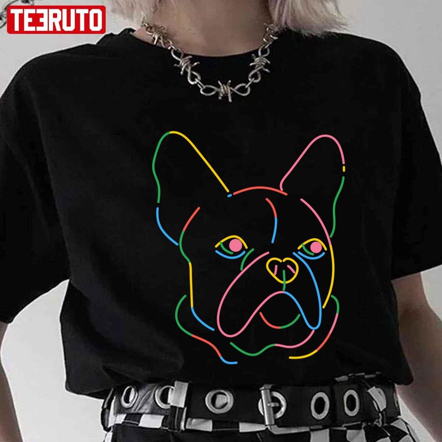 Dog Colorful Line Art Unisex T Shirt
