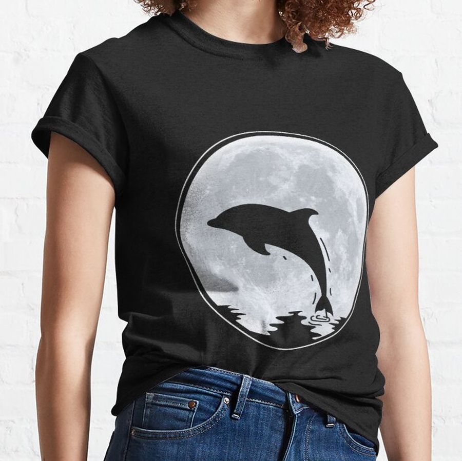 Dolphin in Moonlight Environmentalist Gift Classic T-Shirt