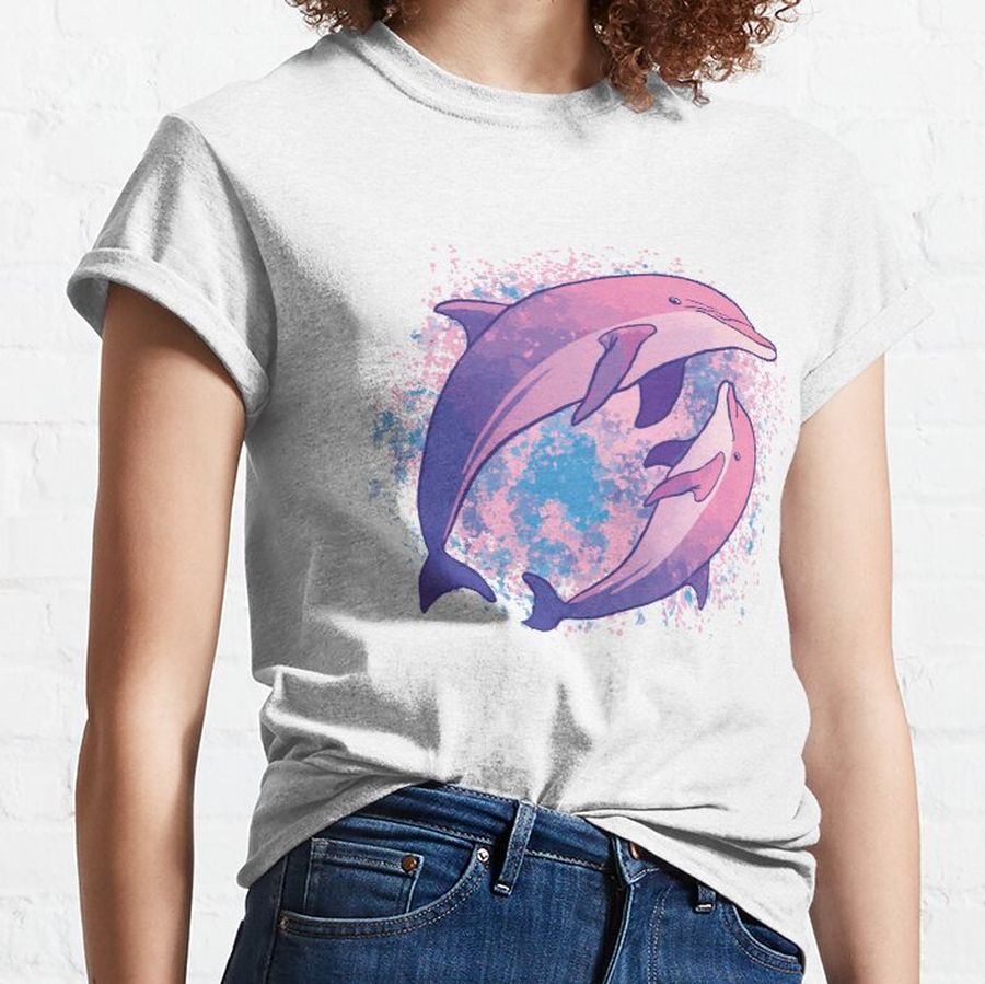 Dolphin watercolor composition dolphins Classic T-Shirt