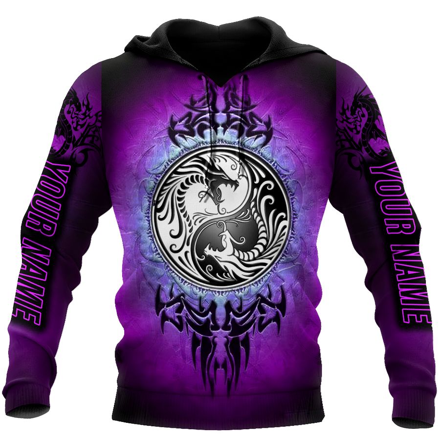 Dragon purple unisex hoodie custom name