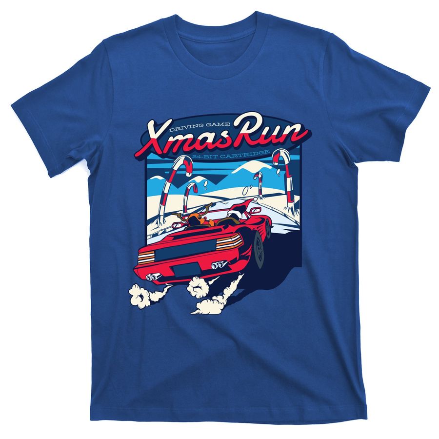 Driving Game Xmas Run Funny Gift Retro Vintage Video Game Style Great Gift T-Shirts