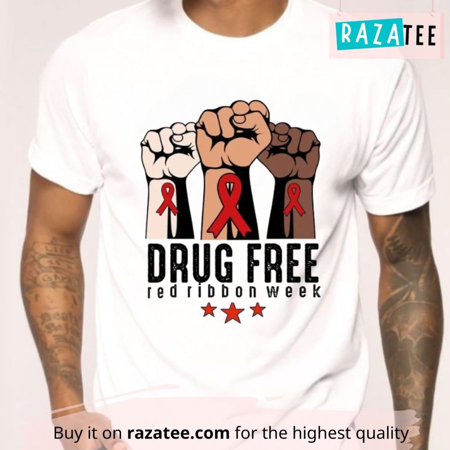 Drug Free Shirt Ribbon Week Gift, Red Ribbon Week 2022 Shirt, Awareness Month Shirt