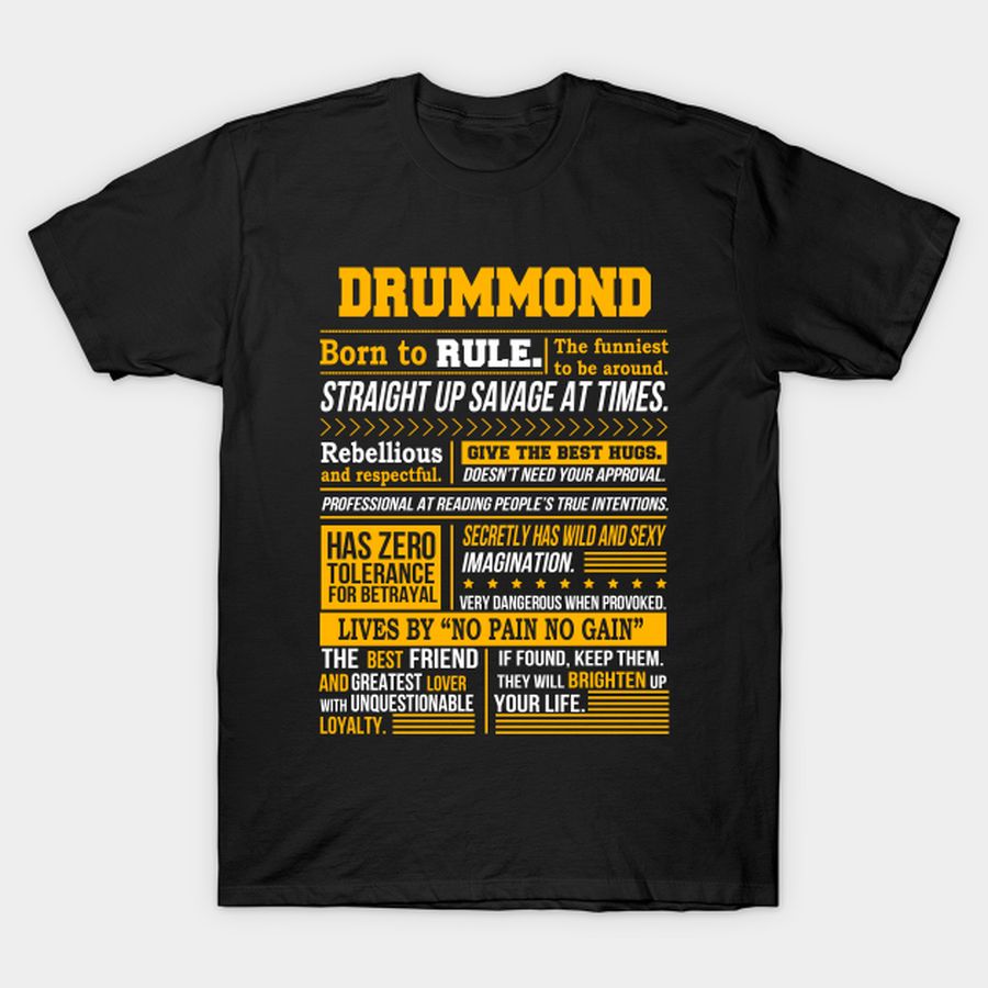 Drummond Name Shirt Drummond Born To Rule T-shirt, Hoodie, SweatShirt, Long Sleeve