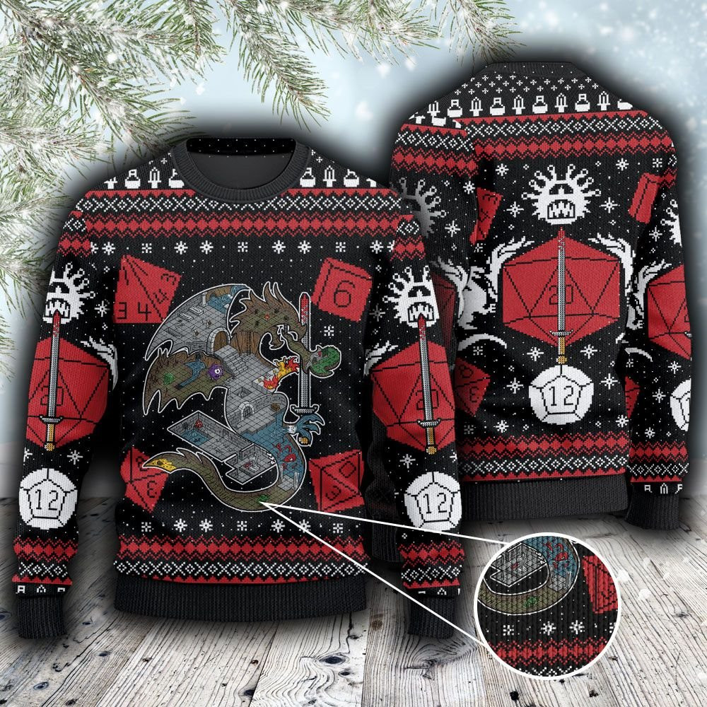 Dungeons and Dragons Gamer Ugly Sweater