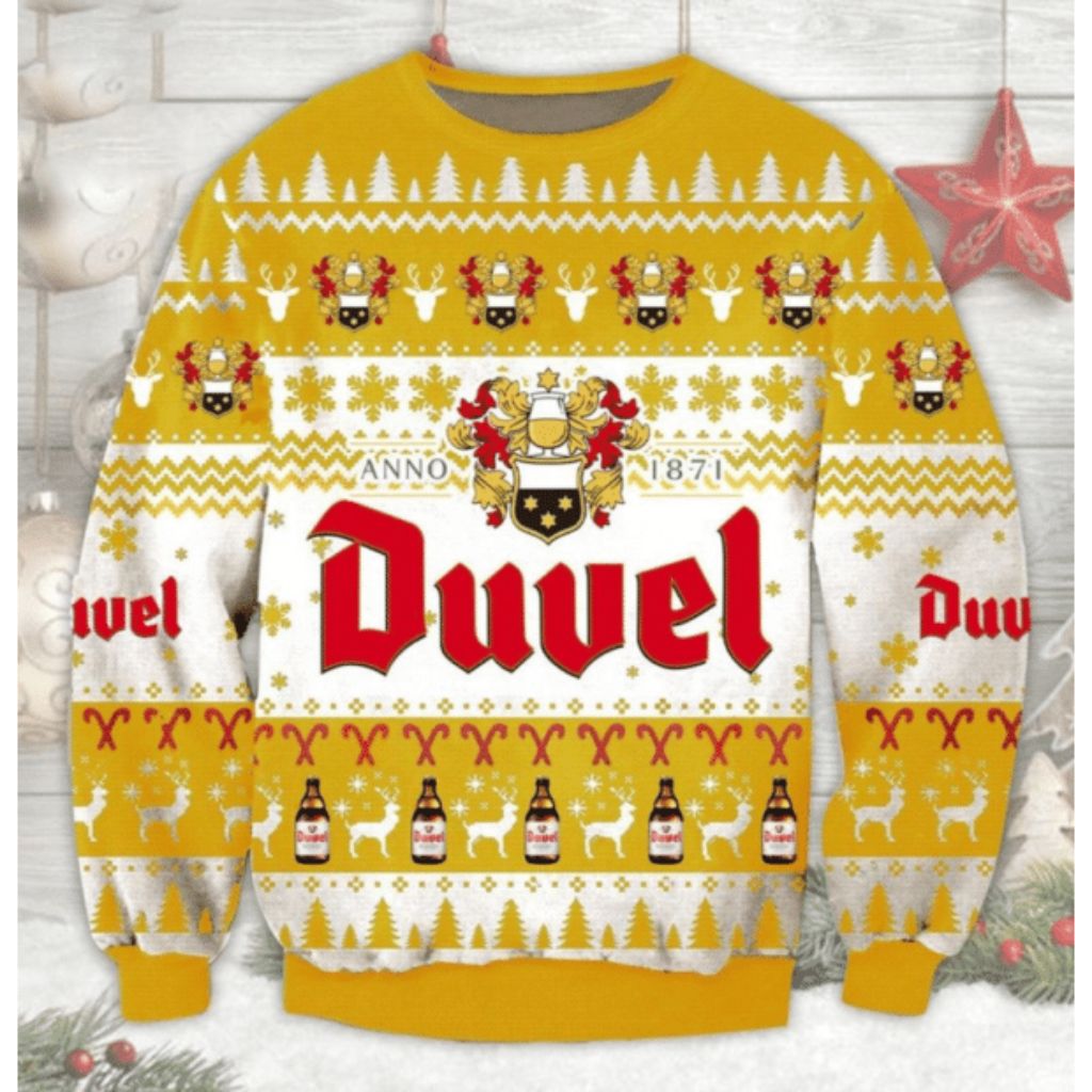 Duvel Belgian Beer -  Duvel Belgian Beer Gift Fan Ugly Sweater