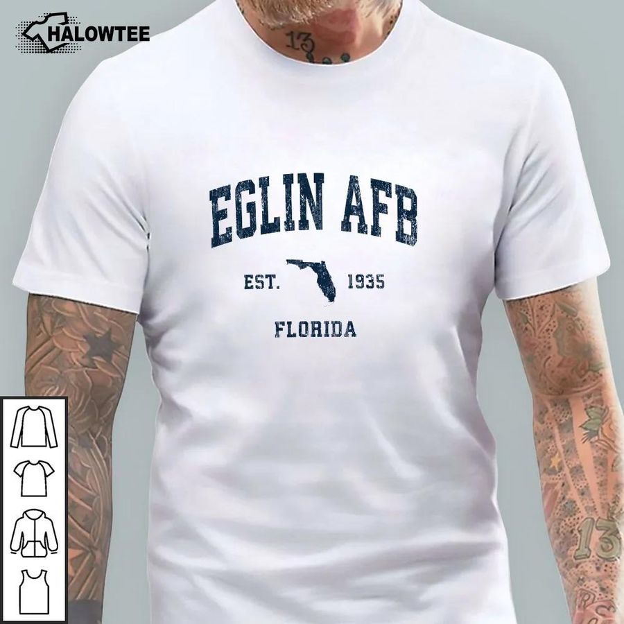 Eglin Afb Florida Fl Est 1935 Shirt Vintage Athletic Navy Sports Design