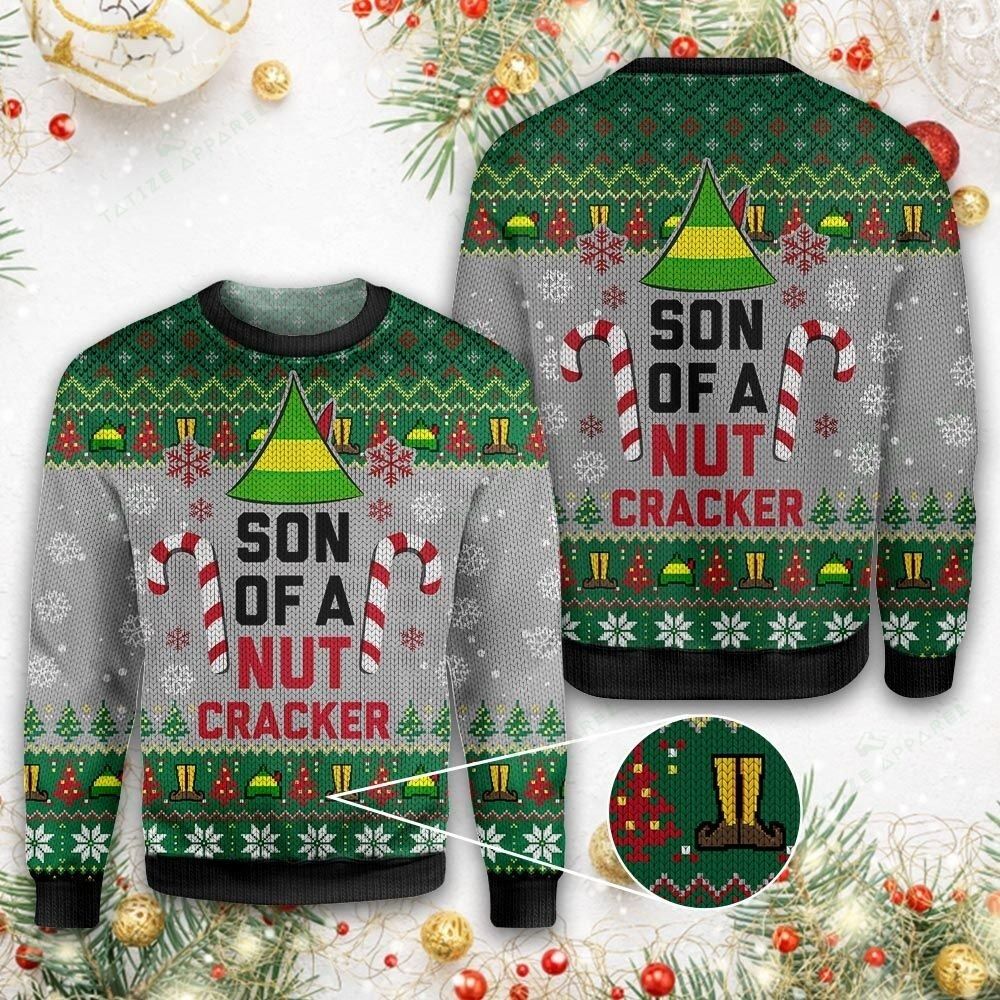 Elf Christmas Ugly Sweater,  Elf Christmas Gift,  Elf Son Of A Nut Cracker Christmas Shirt