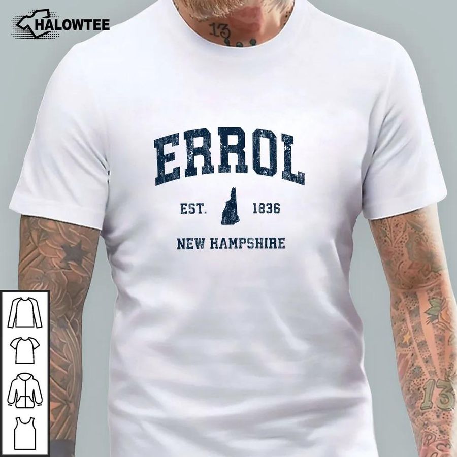 Errol New Hampshire Est 1836 Shirt Vintage Athletic Navy Sports Design