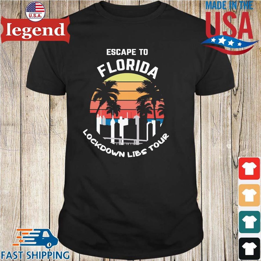 Escape to Florida lockdown libs tour vintage sunset shirt