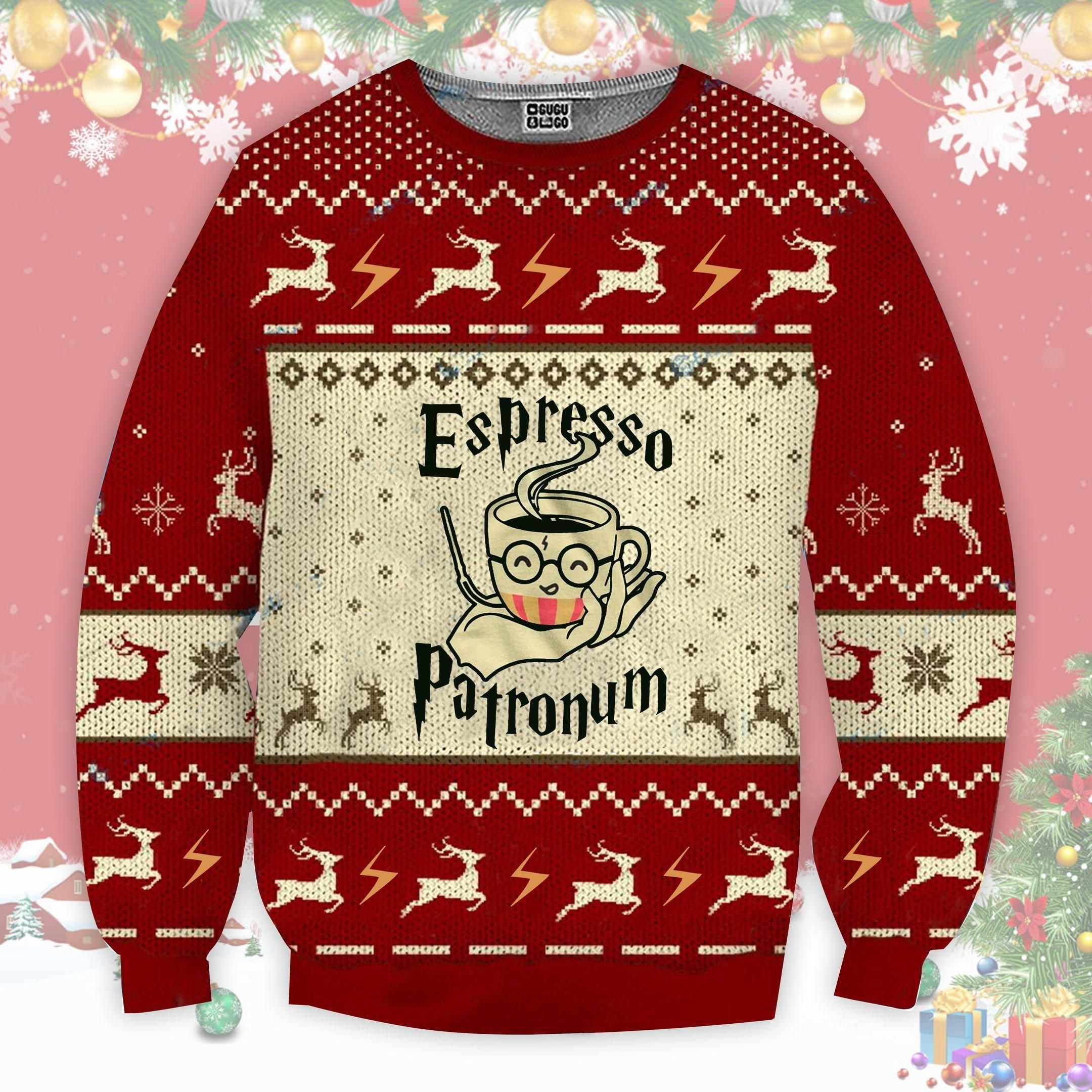 Espresso Patronum Ugly Sweater, Christmas Gift, Espresso Patronum Ugly Christmas Sweater