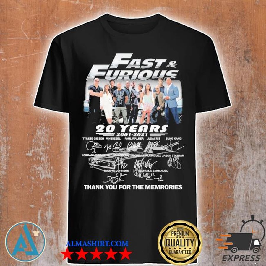 Fast furious 20 years shirt