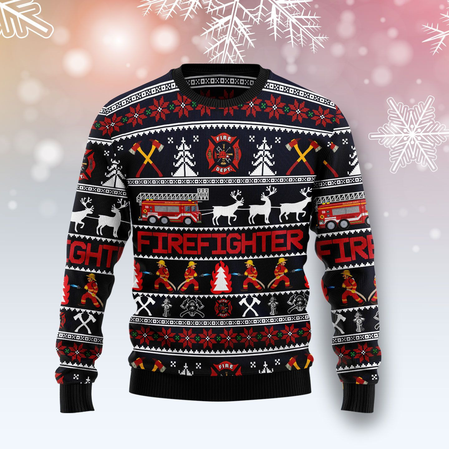 Firefighter Christmas Ugly Sweater
