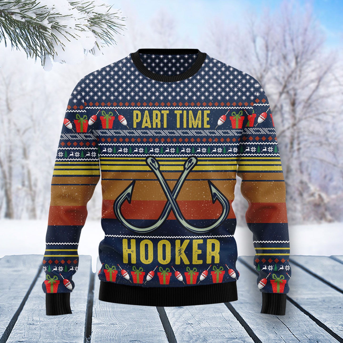 Fishing Part Time Ugly Sweater
