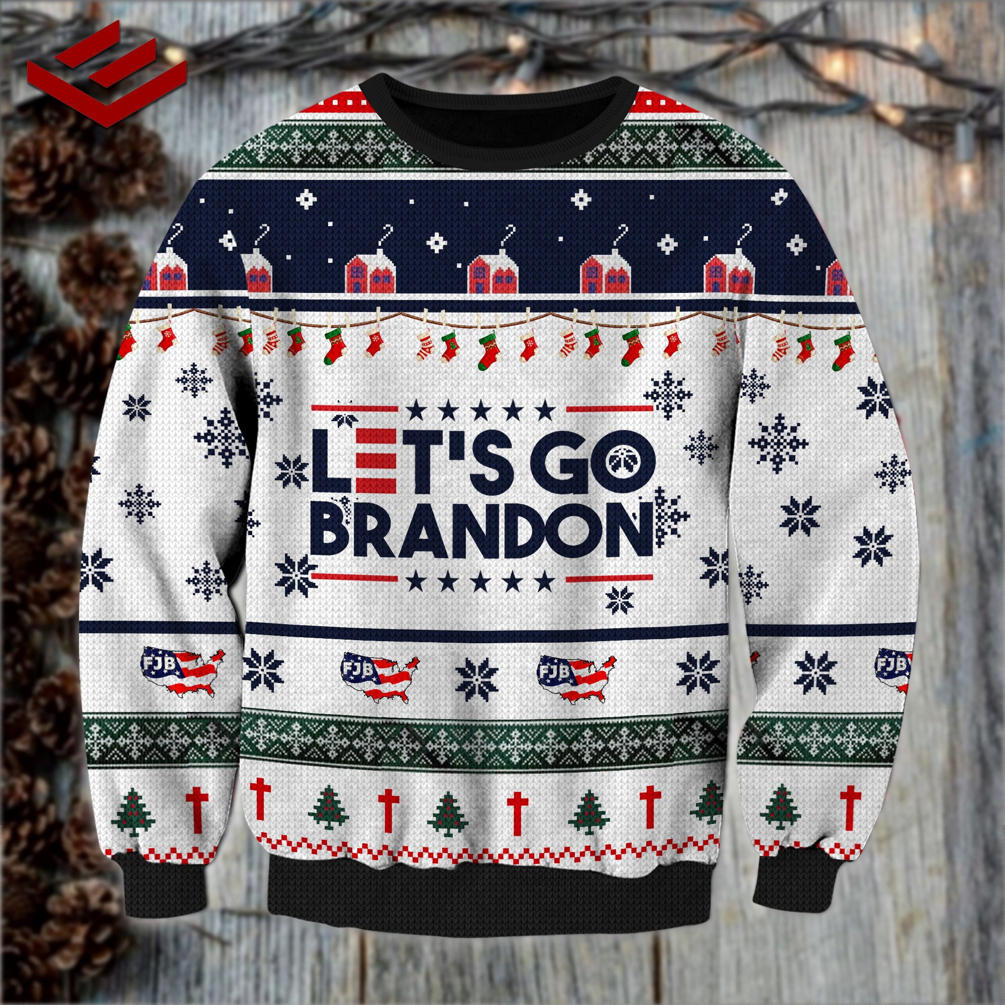 FJB Lets go brandon Printed Ugly Sweater