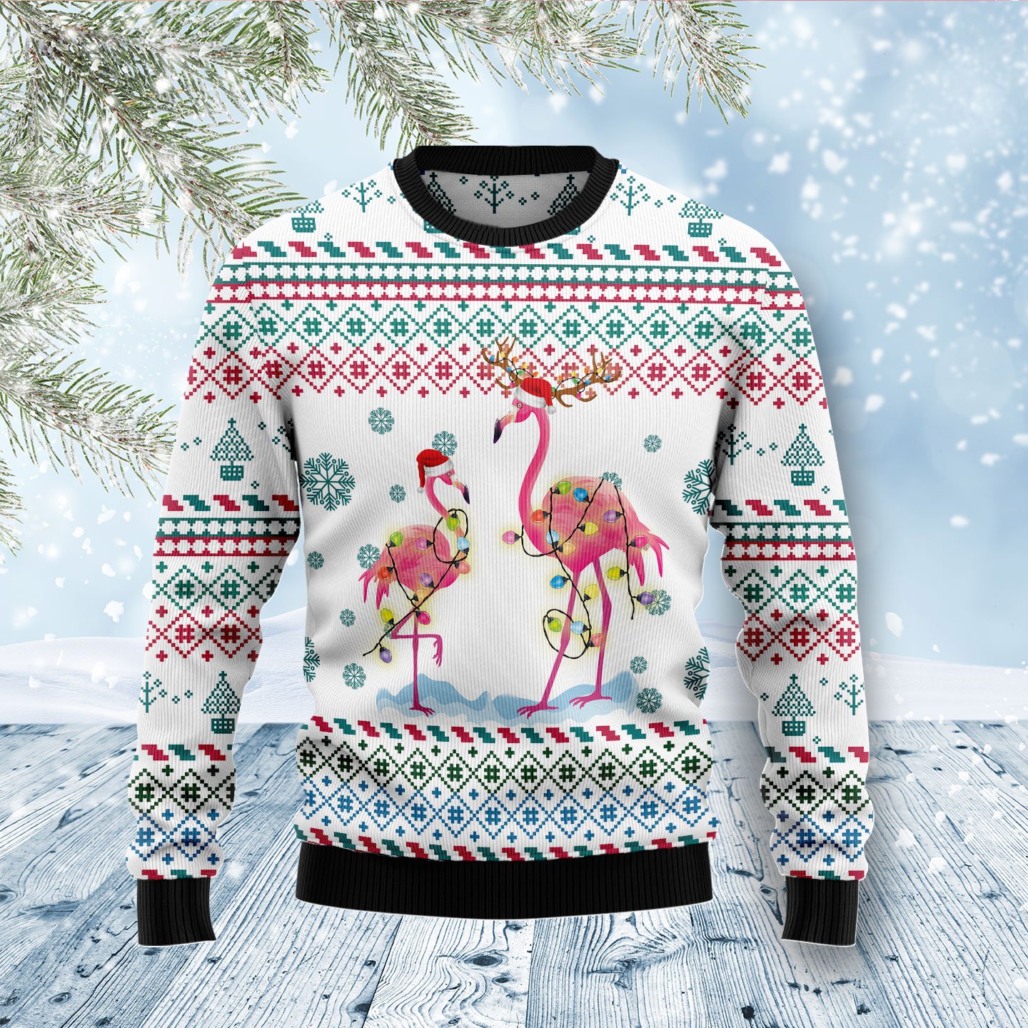 Flamingo Christmas Reunion D1011 Ugly Christmas Sweater