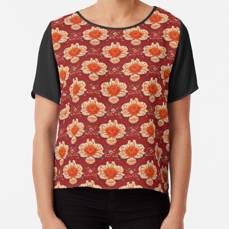 Floral seamless pattern with carpet texture Chiffon Top