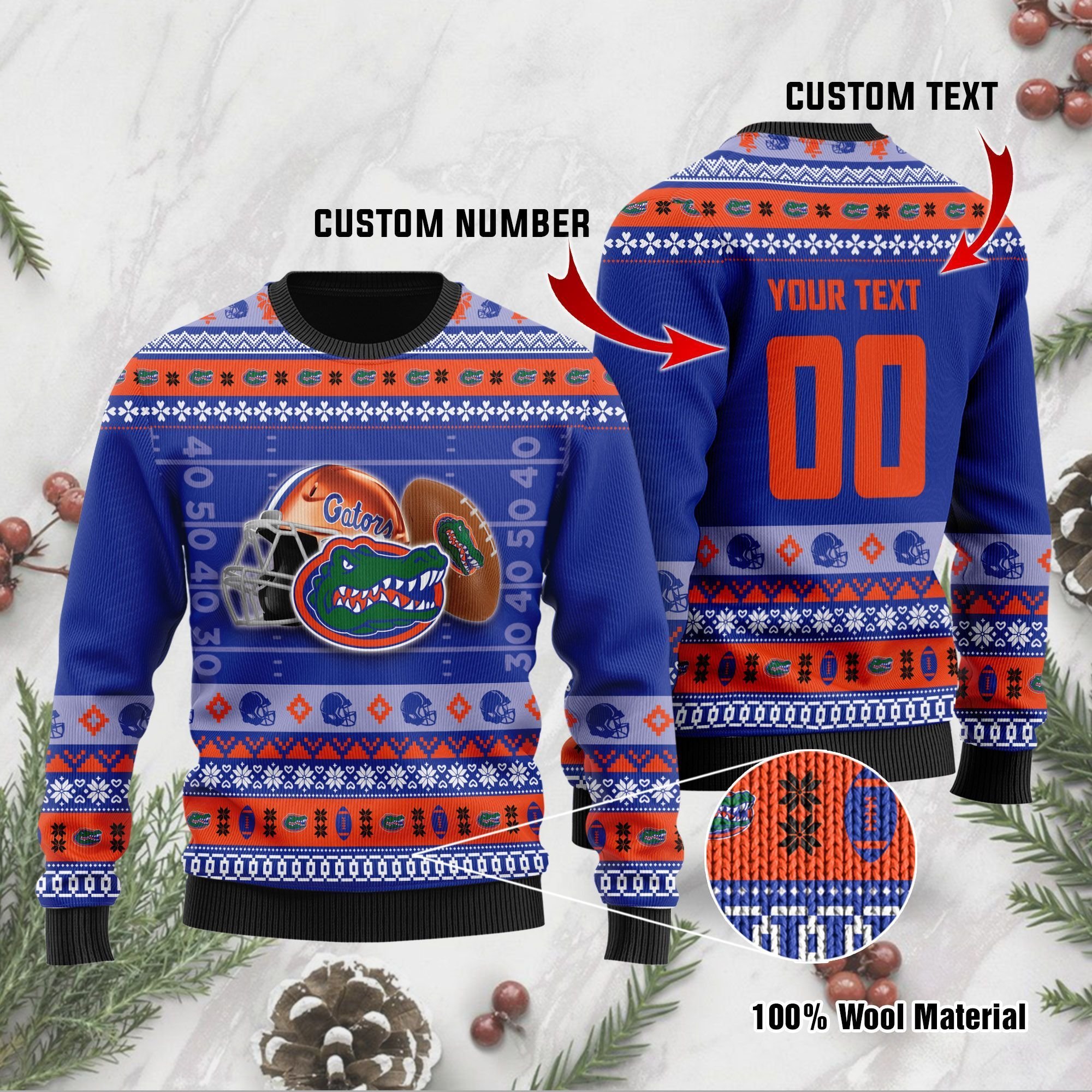Florida Gators Custom Name & Number Personalized Ugly Christmas Sweater, Ugly Sweater, Christmas Sweaters, Hoodie, Sweatshirt, Sweater