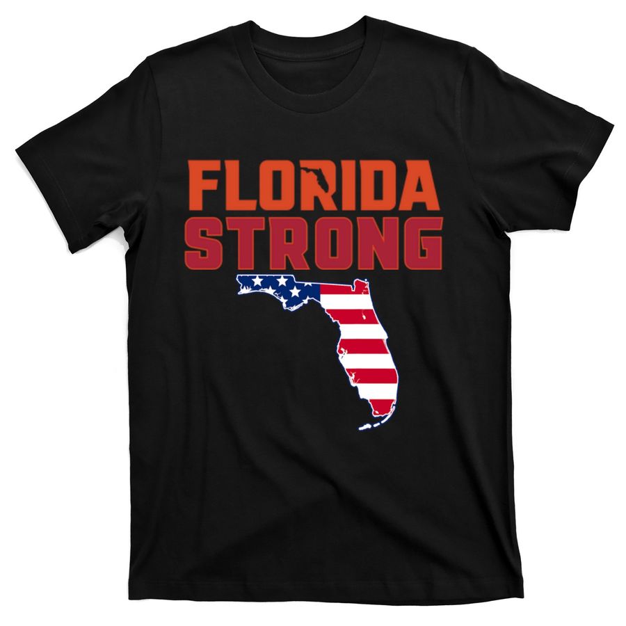 Florida Strong Hurricane Ian Support Florida American Flag T-Shirts