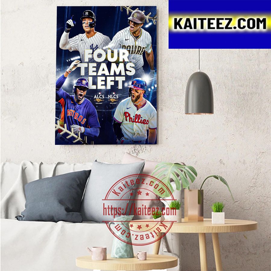Four Teams In World Series Champion 2022 MLB Postseason Art Decor Poster Canvas