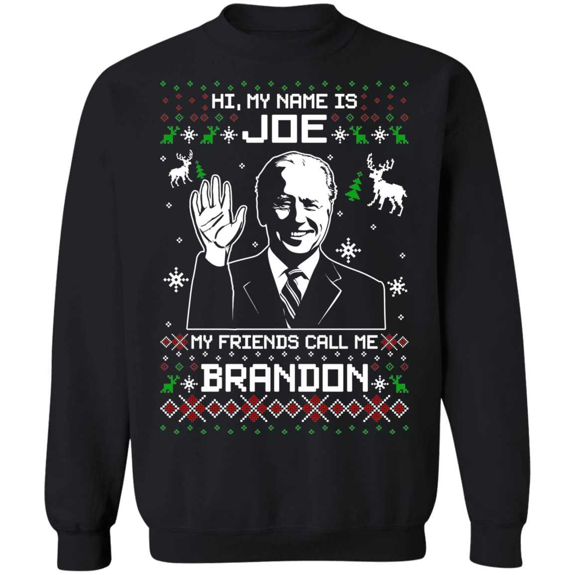 Friends Call Me Brandon Let's Go Ugly Christmas Sweatshirt