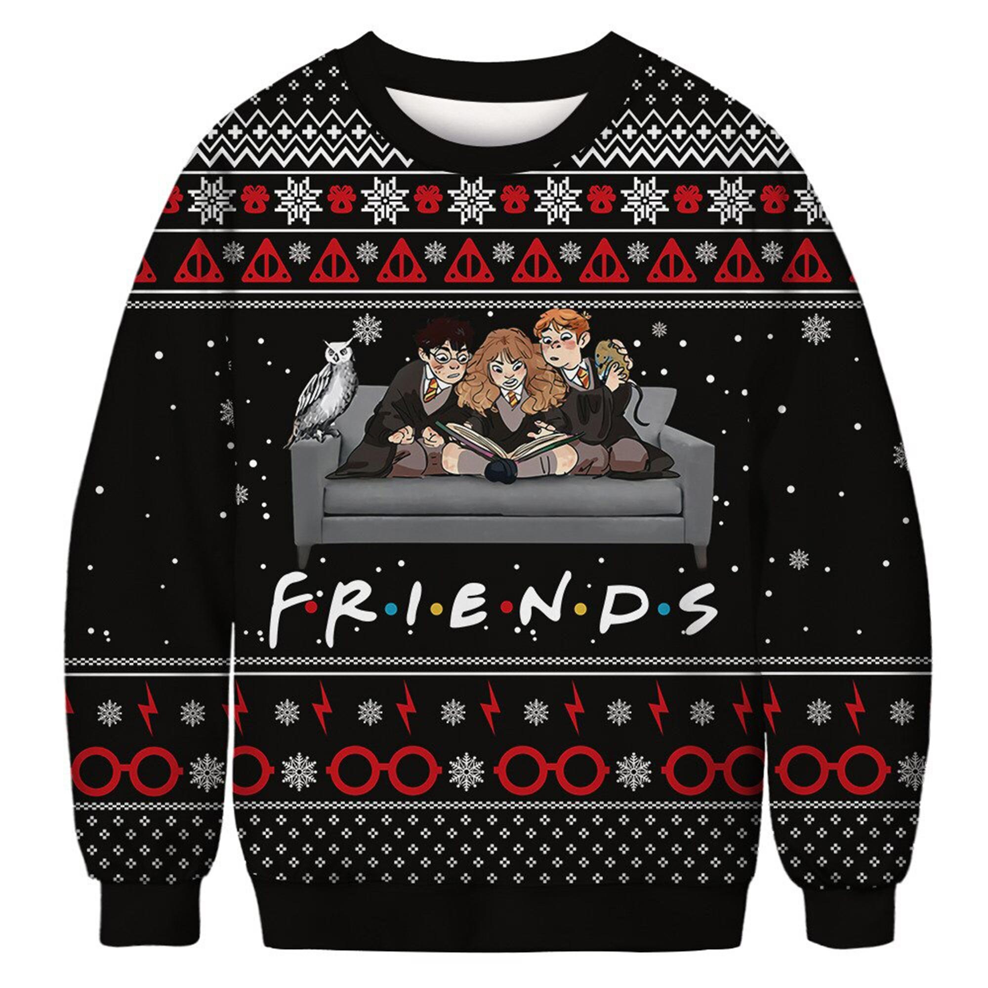 Friends Witches Ugly Harry Witch And Friends Fans Christmas Happy Xmas Wool Knitted Sweater