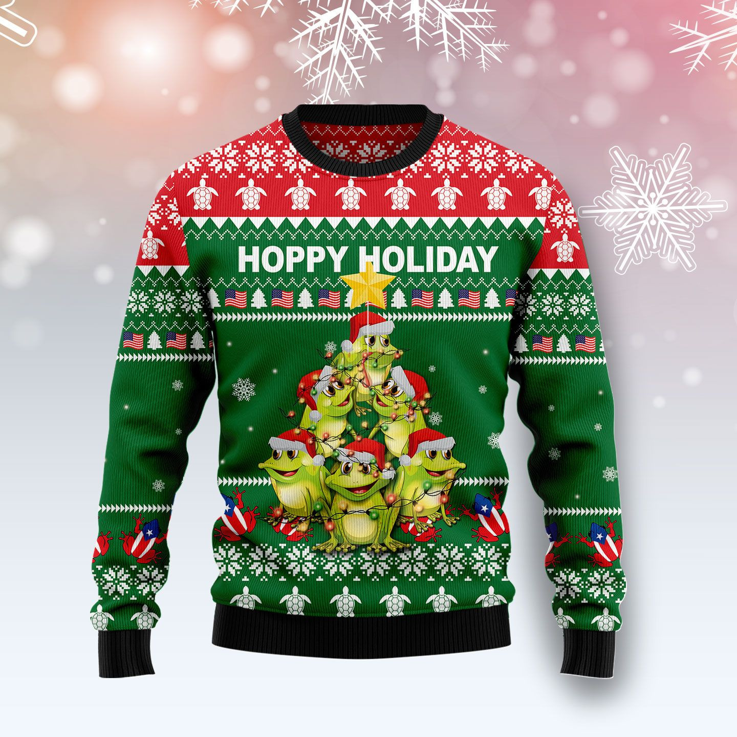 Frog Christmas Tree Ugly Sweater