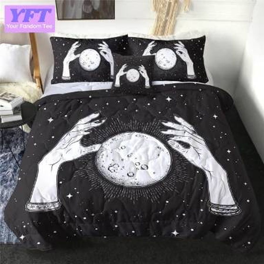 Full Moon With Rays Of Light Quilt 3D Bedding Set