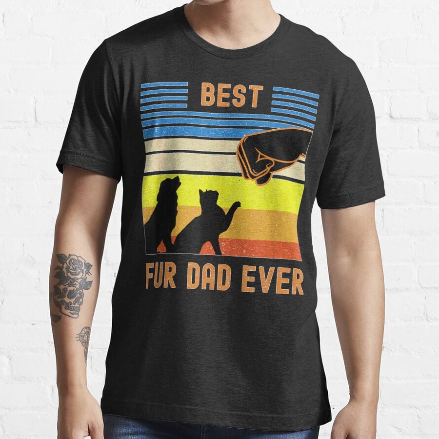 Funny Best Fur Dad Ever Vintage Retro Dog Essential T-Shirt