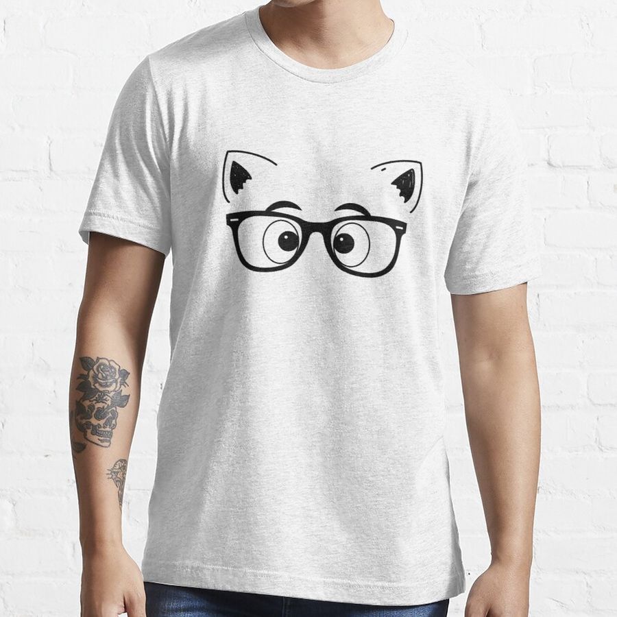 Funny cat with funky sunglasses gift idea for cat lovers pet cool cat lovers   Essential T-Shirt