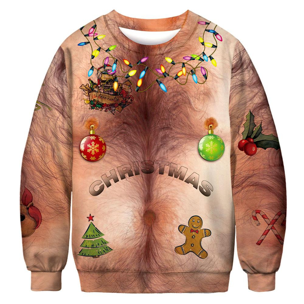 Funny Christmas Belly Icon Ugly Christmas Sweater, All Over Print Sweatshirt
