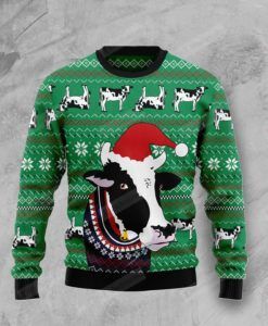 Funny Cow Ugly Christmas Sweater, All Over Print Sweatshirt