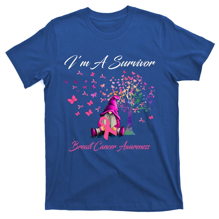 Funny Gnomes I'm A Survivor Breast Cancer Awareness Gift T-Shirts