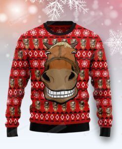 Funny Horse Ugly Christmas Sweater, All Over Print Sweatshirt