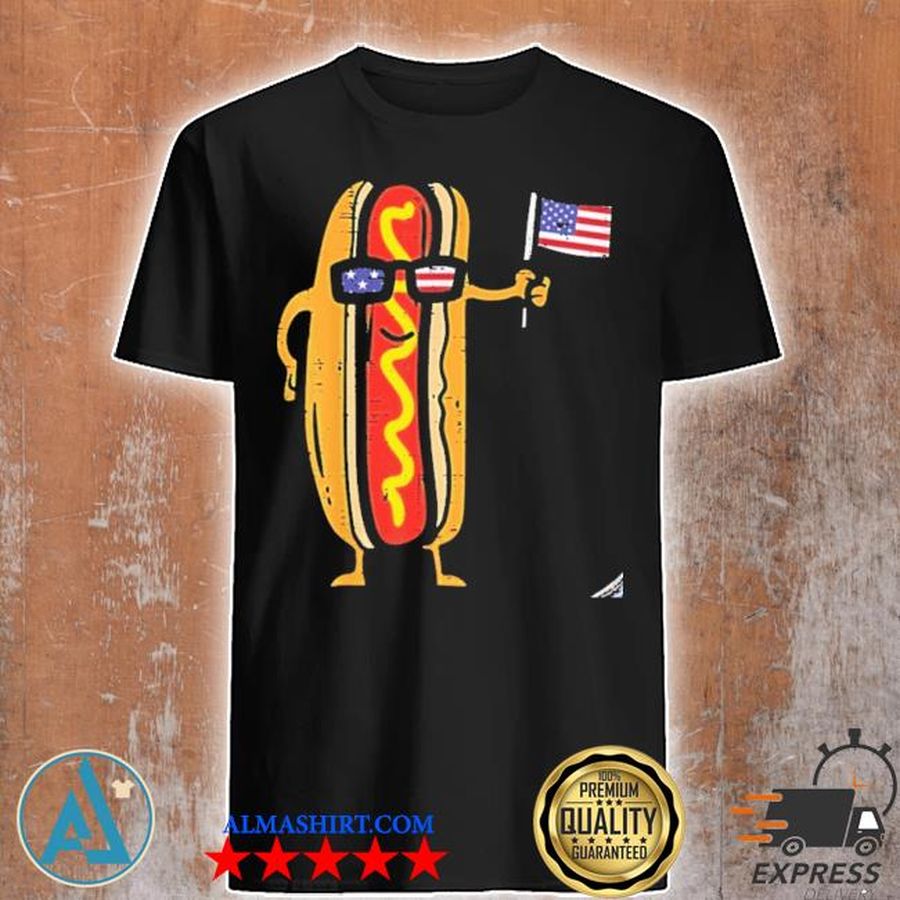Funny hotdog sunglasses american flag usa 4th of july fourth 2021 tshirt