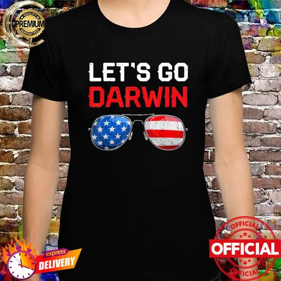 Funny Let’s Go Darwin Shirt Retro USA Flag Lets Go Darwin Shirt